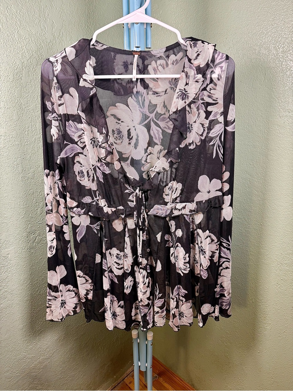 Free People Wildest Dreams Tunic Blouse Midnight Combo Medium M NWT